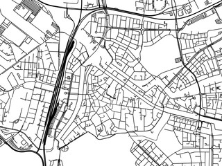 Vector road map of the city of  Den Bosch Centrum in the Netherlands on a white background.