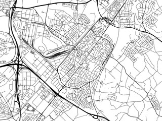 Vector road map of the city of  Geleen in the Netherlands on a white background.