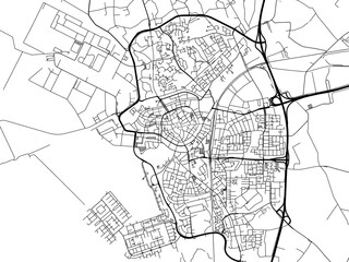 Fototapeta na wymiar Vector road map of the city of Bergen op Zoom in the Netherlands on a white background.