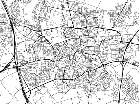Vector road map of the city of  Breda in the Netherlands on a white background.
