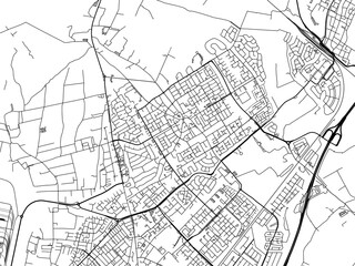 Vector road map of the city of  Heemskerk in the Netherlands on a white background.