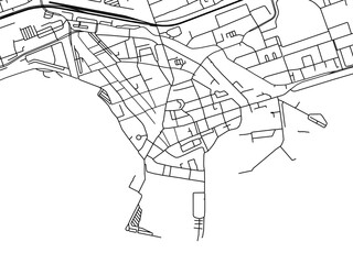 Vector road map of the city of  Hoorn Centrum in the Netherlands on a white background.