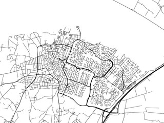 Obraz premium Vector road map of the city of Huizen in the Netherlands on a white background.