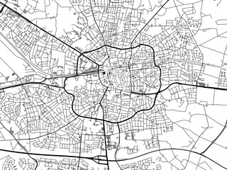 Vector road map of the city of  Enschede in the Netherlands on a white background.