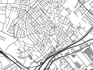 Obraz premium Vector road map of the city of Beverwijk in the Netherlands on a white background.