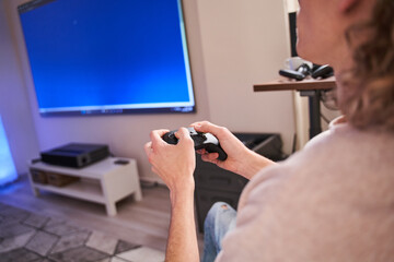 Gamer boy in his room