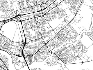 Fototapeta na wymiar Vector road map of the city of Capelle aan den IJssel in the Netherlands on a white background.