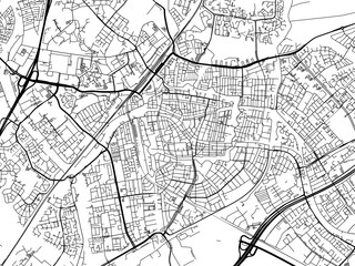 Vector road map of the city of  Leiden in the Netherlands on a white background.