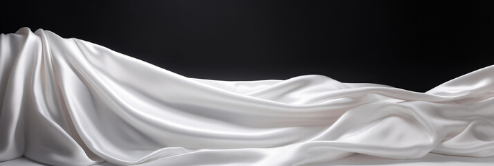 White satin silky cloth as a backdrop, banner, generative AI