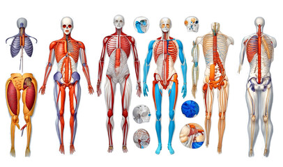 Human anatomy illustration clip art,Ai