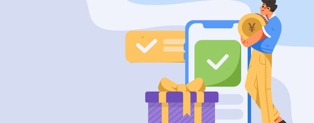 Sign in people flat vector concept operation hand drawn illustration
