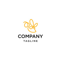 One line bee logo