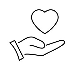 Hands holding heart icon. Line icon Love icon. Flat and line icon - Vector icon