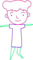 Abstract doodle hyperbolic person with a big head