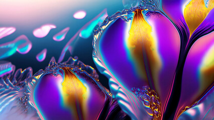 macro abstract liquid background with irises