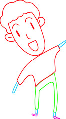 Abstract doodle hyperbolic person with a big head