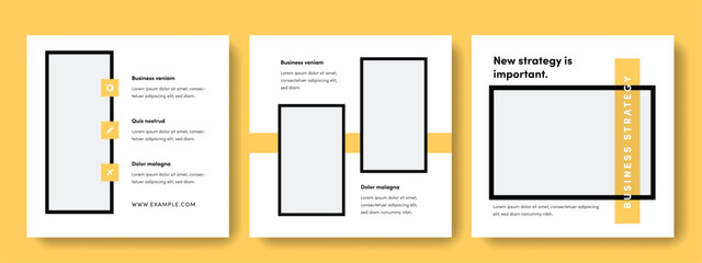 Modern editable social media post, square web banners for business, elegant and clean templates for social networks, minimal design with place for text and photos