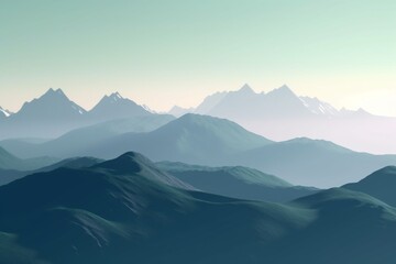 Obraz na płótnie Canvas A minimalist landscape with a scenic mountain range or peak, Generative AI