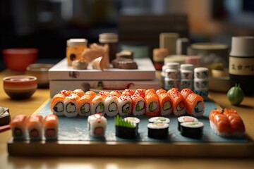 set of sushi pieces