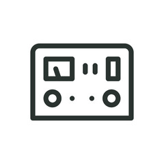 Battery charger isolated icon, car battery charger vector icon with editable stroke