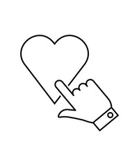 heart with hand icon, vector best line icon.
