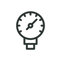 Manometer isolated icon, pressure gauge vector icon with editable stroke