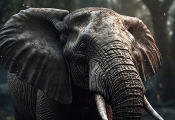 Naklejka na ściany i meble close up of a elephant