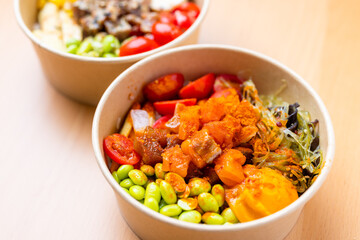 Poke Bowl with fish and vegetable