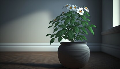 flower in a pot with premium background