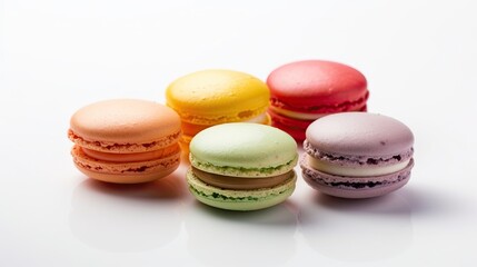 Obraz premium beautiful photography of macarons on table isolated background