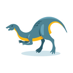 Cartoon dinosaur isolated on white background. Vector illustration in flat style.