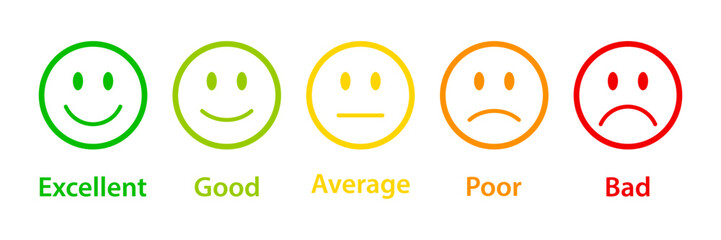 Smiley rating icon set