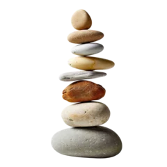 Foto op Canvas balance stones or Sea stones cut out transparent background, PNG ,Generative AI © HappyTime 17