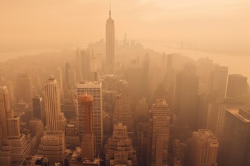 Fototapeta na wymiar New York City Covered in Smoke from Bushfire