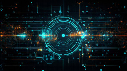 Obraz premium Digital technology and science background. Generative ai.