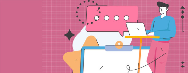 Business People Flat Vector Concept Operation Hand Drawn Illustration
