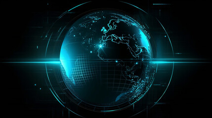 Fototapeta premium Digital technology world. Business virtual concept. Vector background. Generative ai.