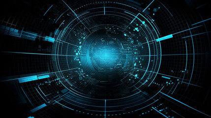 Fototapeta premium Digital technology world. Business virtual concept. Vector background. Generative ai.