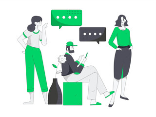 Business People Flat Vector Concept Operation Hand Drawn Illustration
