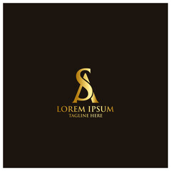 Luxury creative golden color logo design, Letter Logo vector, Creative icon, modern logos, professional black background  golden color logo