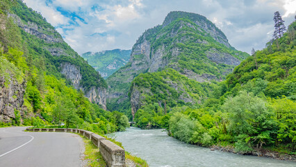 Fototapeta na wymiar Abkhazia, mountains, tourism, beauty, 2023.