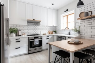 minimalist kitchen, with sleek and modern appliances and minimal decor, created with generative ai