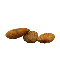 Almond Nut Cut Out. Realistic 3D Render. Food Element.