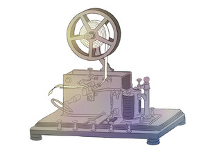 telegraph machine graphic illustration