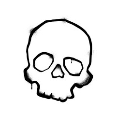 Spray Painted Graffiti skull icon Sprayed isolated with a white background. graffiti skull symbol halloween with over spray in black over white. Vector illustration eps 10