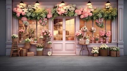 Romantic Front Store Wall Backdrop