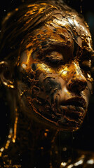 The Golden Temptress: Drenched in Radiance. Generative AI