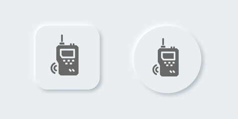 Walkie talkie solid icon in neomorphic design style. Radio signs vector illustration.