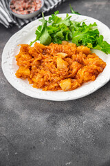 cabbage stewed vegetable meal food snack on the table copy space food background rustic top view