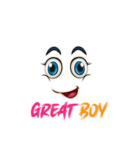 great boy emoji t shirt design, t shirt design.